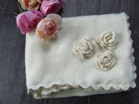 Merino rose blanket (cream)